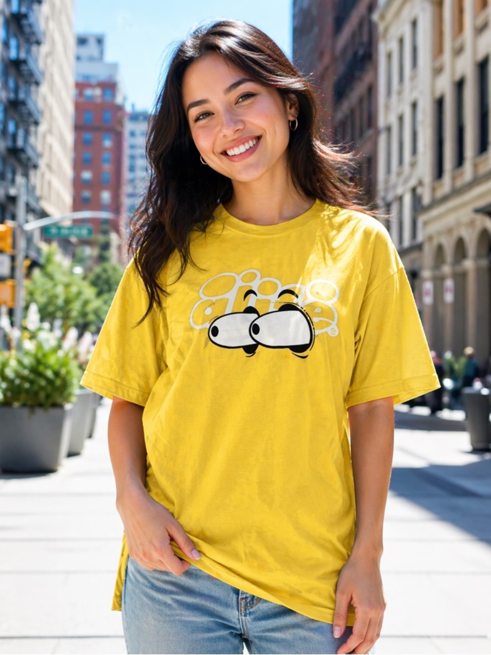 Alife NYC Yellow Eyes Graphic Tee - Size XL - Rare Y2K Skater Streetwear 🚨💯‼️